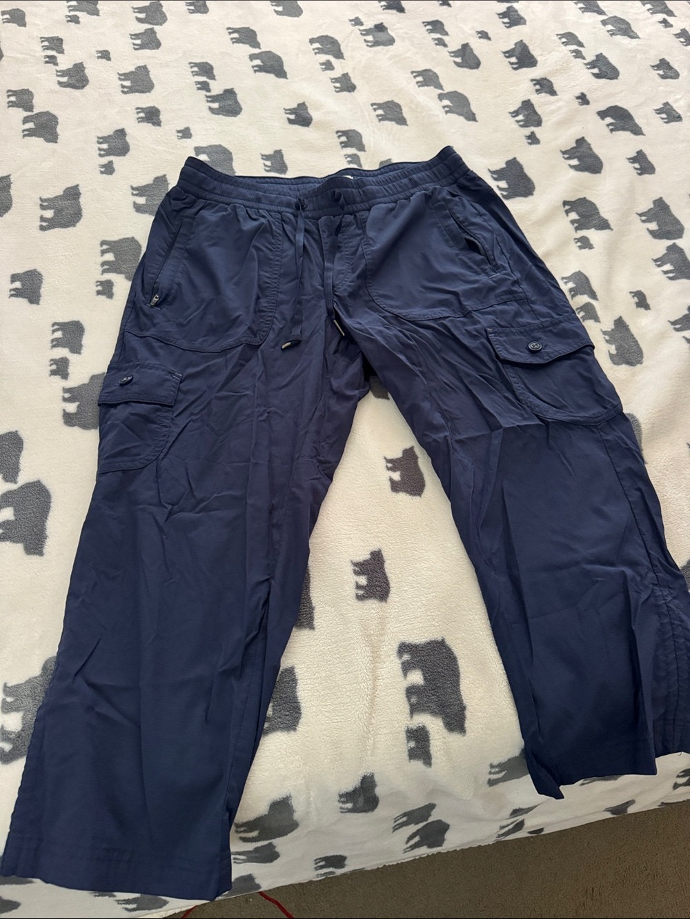 Woman’s Navy Cargo cropped Pants - Comfortable Everyday Wear